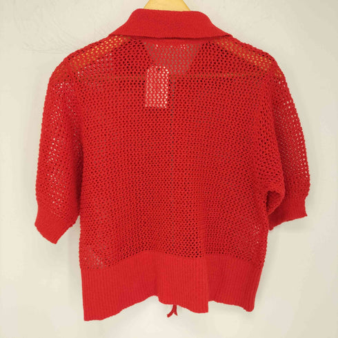 ショコラフィネローブ chocol raffine robe 襟付きメッシュ編みカーディガン レディース FREE